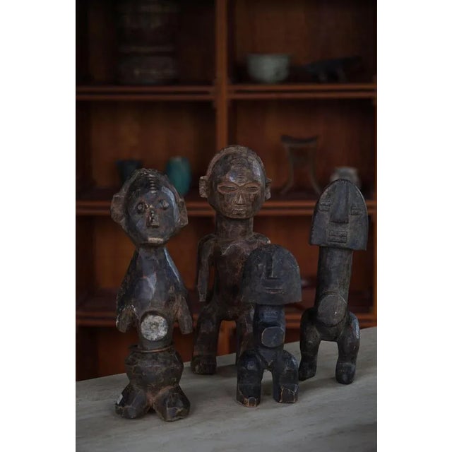 Decorative Handcrafted African Wooden Sculptures, 1940s, Set of 4 For Sale - Image 3 of 16