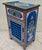 Moroccan Moroccan Hand Painted Wooden Nightstand, Musharabi Blue For Sale - Image 3 of 6