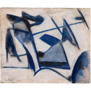 Giorgio Lo Fermo, Blue Lines, 2015, Oil Painting on Canvas For Sale