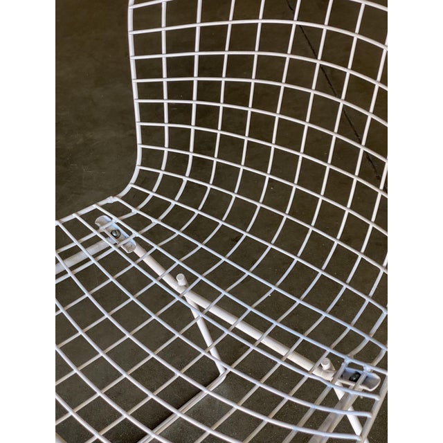 White Wire Side Chair Atributed to Harry Bertoia for Knoll, Pair Circa 1952 For Sale - Image 9 of 9