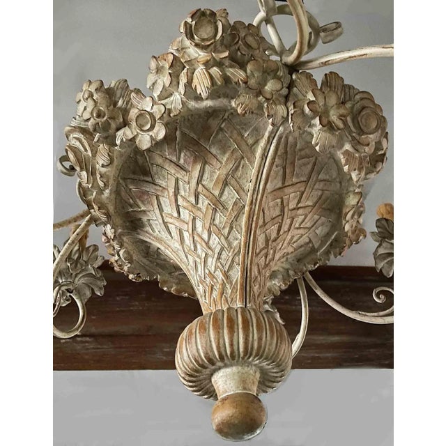 Boho Chic Antique Wooden Chandelier - Hand Carved For Sale - Image 3 of 5