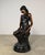 Metal Large Classical Bronze Sculpture of Seated Woman With Flowers - 32” H For Sale - Image 7 of 11