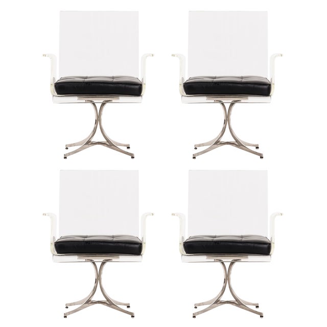 1960s Set of Four Laverne Flower Dining or Occasional Chairs For Sale