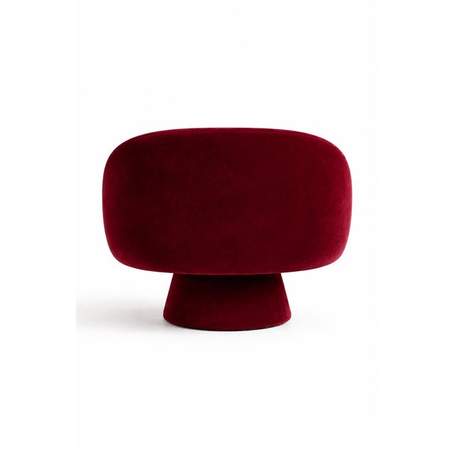 Maroon Batik Burgundy Velvet Chair by Alexandre Ligios For Sale - Image 8 of 12
