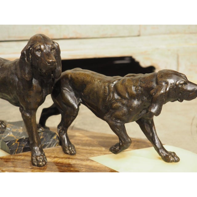 A French 1930s Hunting Dog Group on Marble Base For Sale - Image 12 of 18