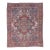 Antique Persian Heriz Carpet Handmade Wool Oriental Rug, Light, Pink, Light Blue For Sale