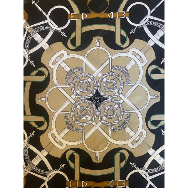 1980s Hermès Éperon D’or 1989 Gavroche Silk Scarf Designed by Henry D’Origny For Sale - Image 5 of 10
