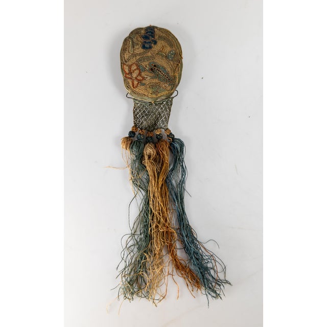 Chinese 19th Century Chinese Silk Embroidered Forbidden Stitch Robe or Hair Embellishment For Sale - Image 3 of 13
