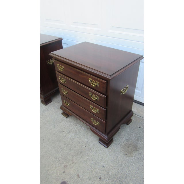 Item: Pair Ethan Allen Nightstands Details: Georgian Court Collection Great Designer Look/Quality Piece Four Drawers...
