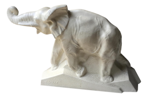 Art Deco Elephant in White