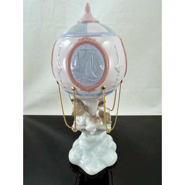 Lladro Lladro 6522 "Through the Clouds" Kittens in a Hot Air Balloon For Sale - Image 4 of 8