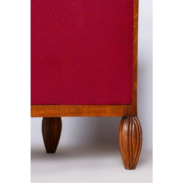 French Art Deco Red Chair in Beech, 1930s For Sale - Image 3 of 9