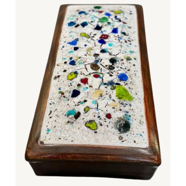 1960s 1962 LeRoy Benjamin Hillside California MCM Ceramic Cigarette Box Signed For Sale - Image 5 of 9