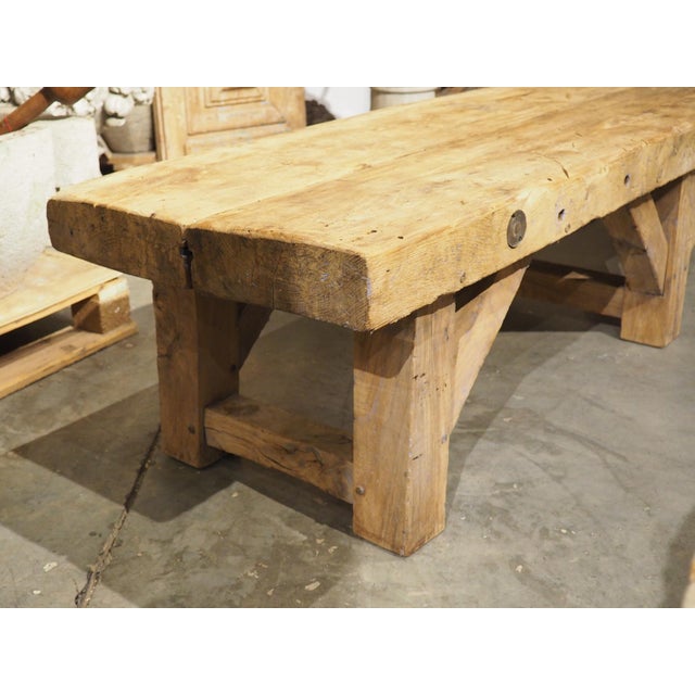 1940s French Elm Aviation Work Bench For Sale - Image 11 of 12