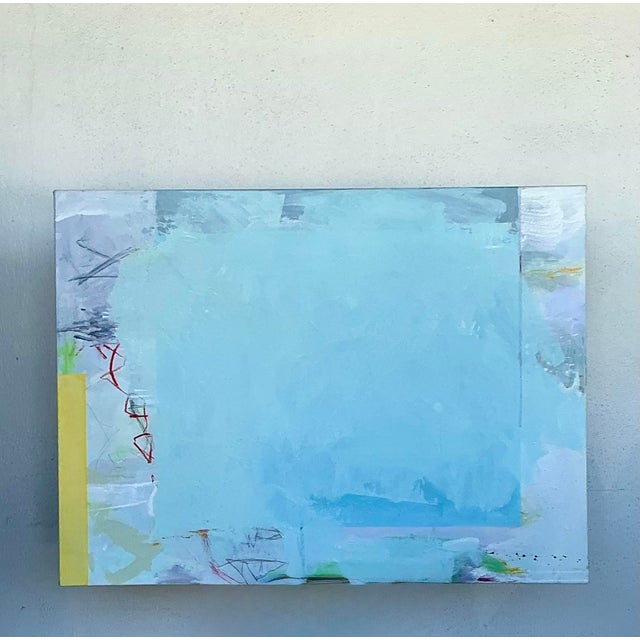 Vintage Original Abstract Oil on Canvas For Sale - Image 4 of 12