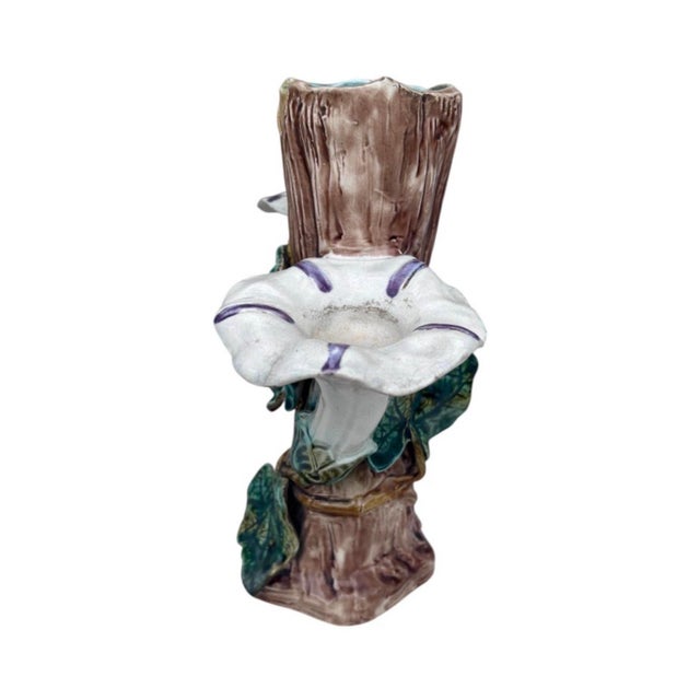 19th Century French Majolica Morning Glory Vase Fives Lille For Sale In Austin - Image 6 of 7
