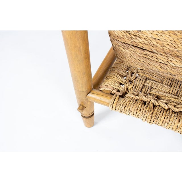 Lounge Chairs in Wood and Braided Rope by Audoux-Minet for Vibo Vesoul, France, 1950s, Set of 2 For Sale - Image 6 of 12