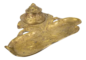 Late 19th Century Bronze Aesthetic Movement Inkwell Desk Set