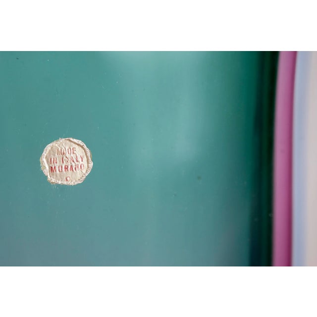 Green Mid-Century Italian Handmade Sommerso Murano Glass Vase, 1970s For Sale - Image 8 of 9