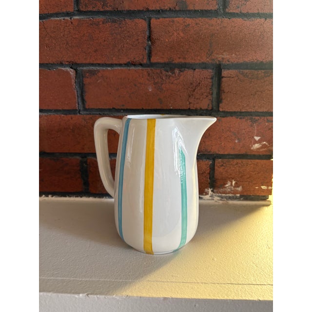 Mid 20th Century De Sphinx Holland Parafeu Pitcher – Hand Decorated Dutch Mid Century Ceramic For Sale - Image 10 of 12