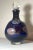 Signed 1983 Vintage Hand Blow Art Studio Glass Blue Purple Decanter Bottle For Sale - Image 4 of 11
