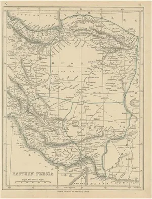 Antique Map of Eastern Persia, 1852