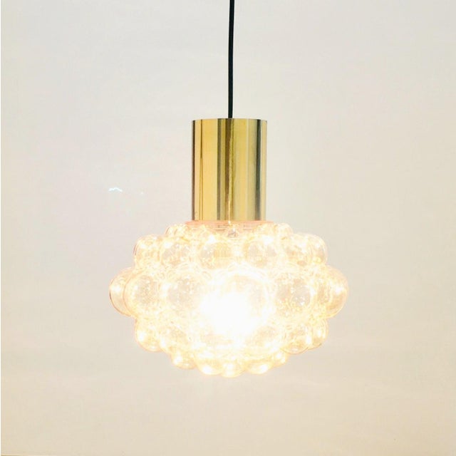 Mid-Century Modern Large Mid-Century Amber Bubble Glass Ceiling Light by Helena Tynell for Limburg, Germany, 1960s For Sale - Image 3 of 10