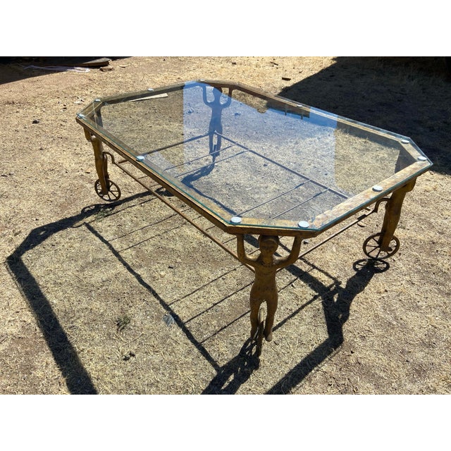 1950s Androgynous Figural Cast Iron Gueridon Coffee Table After Alberto Giacometti For Sale In Sacramento - Image 6 of 12