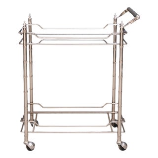 20th Century English Silver Bar Cart For Sale