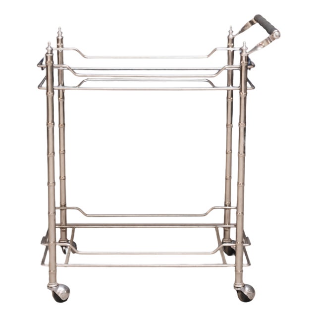 20th Century English Silver Bar Cart For Sale