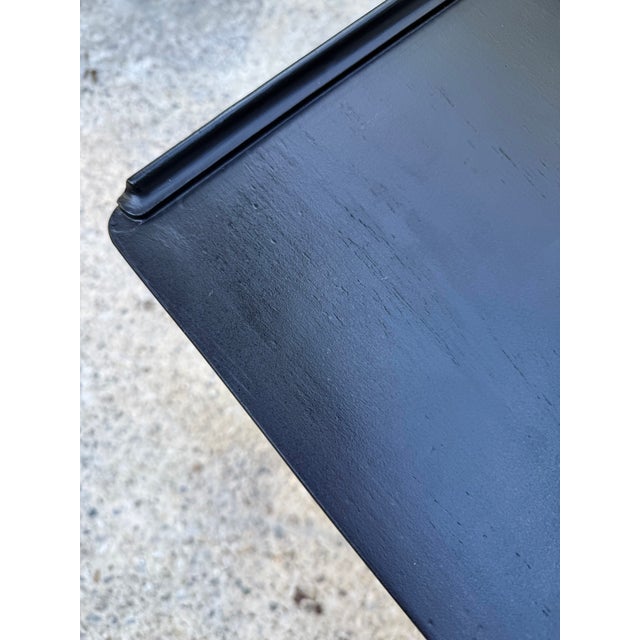 Black French Louis XVI Style Painted Nightstand For Sale - Image 8 of 9