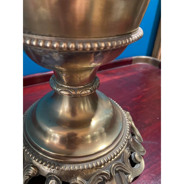 Antique Exquisite Ornate Victorian Bronze Oil Lamp 1900's For Sale - Image 15 of 18
