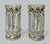 A stylish example of a fine pair of Bohemian Crystal ground gilt heightened white enamel hand cut full lead crystal...