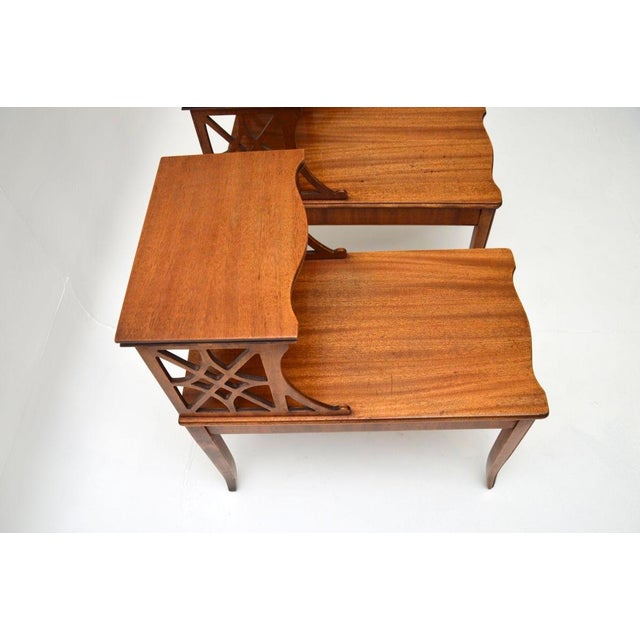 Brown Regency Style Side Tables, 1930s, Set of 2 For Sale - Image 8 of 11