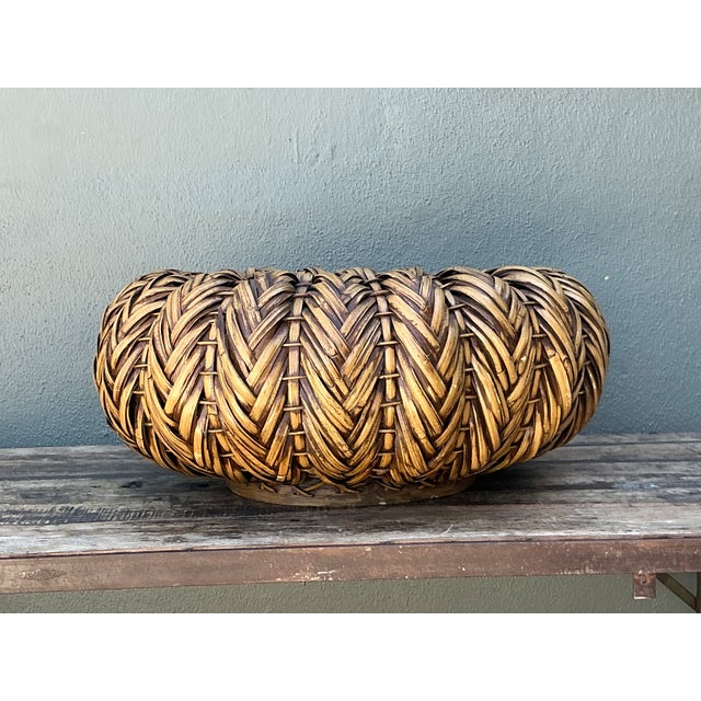 Vintage Handcrafted Rattan Centerpiece For Sale - Image 13 of 13