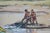 Late 20th Century Talbot Southeast Asian Fishing Village Watercolor on Silk Painting 27" For Sale - Image 9 of 11