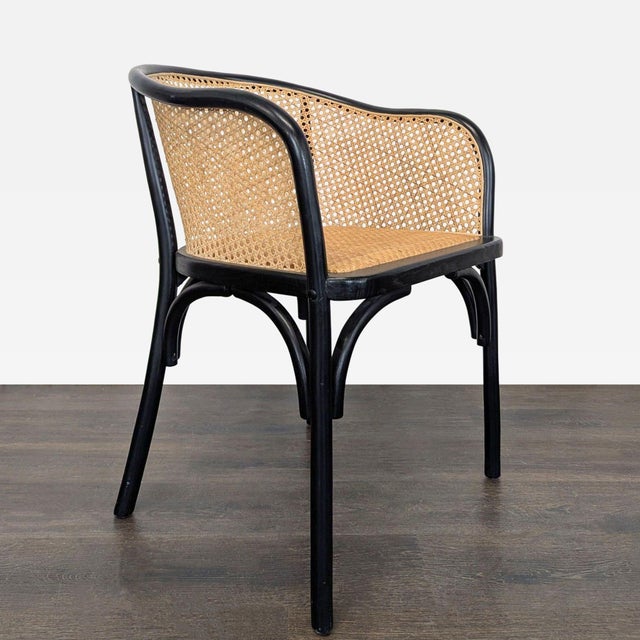 Frame is solid beech wood with a natural rattan seat pad. Brand: Pottery Barn. Original Price: $649. Dimensions (in): 22W...