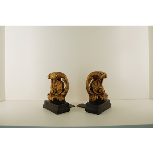 Hollywood Regency 1990s Italian Hollywood Regency Borghese Gold Baroque Bookends For Sale - Image 3 of 18