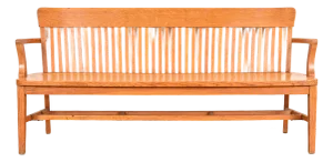 Antique Arts & Crafts Solid Oak Lawyer's Bench