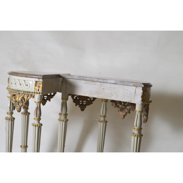 Carved and Painted Half-Moon Console Tables, Italy, 1940s, Set of 2 For Sale - Image 11 of 18