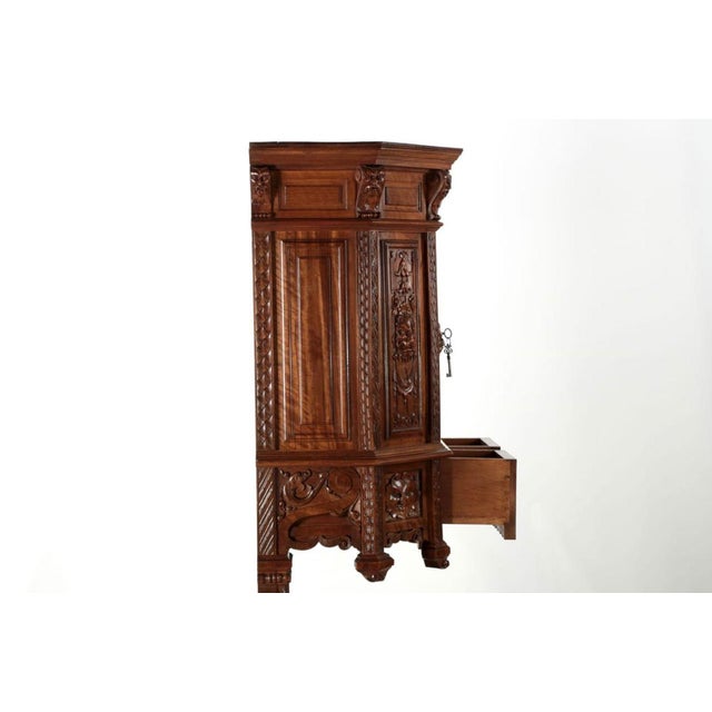 French Gothic Revival Carved Walnut Cupboard, Circa 1880 For Sale - Image 9 of 18
