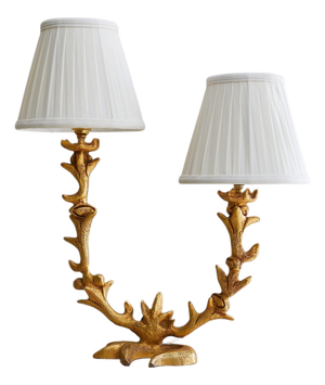 1995 French Gilt Bronze Two-Arm Table Lamp by Georges Mathias for Fondica