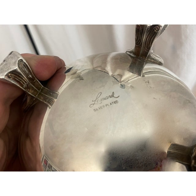 Metal Vintage Leonard Silver-Plated Water Pitcher With Ice Guard & Shell Feet For Sale - Image 7 of 8