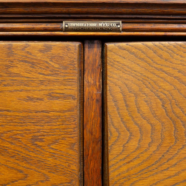 Early 20th Century Monumental Yawman and Erbe Oak Five-Section Modular File Cabinet c.1910 For Sale - Image 5 of 13