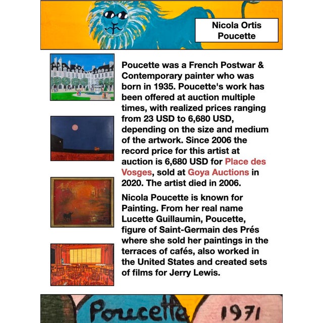 Nicola Ortis Poucette, Circus (1971) — Oil on Board, Framed, Artist Signed — Ex-Wally Findlay For Sale - Image 12 of 15