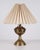 Metal Brass Lamp with White Shade, 1930s For Sale - Image 7 of 10