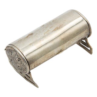 Plain Silver Tubular Toothpick Holder For Sale