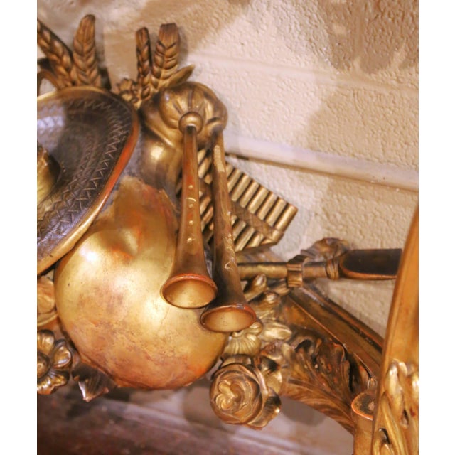 Wood Early 19th Century French Louis XV Rococo Giltwood Console With Rouge Marble Top For Sale - Image 7 of 18