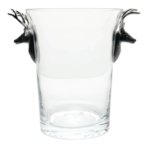 Vagabond House Antler Deer Head Stag Pewter & Glass Ice Champagne Bucket