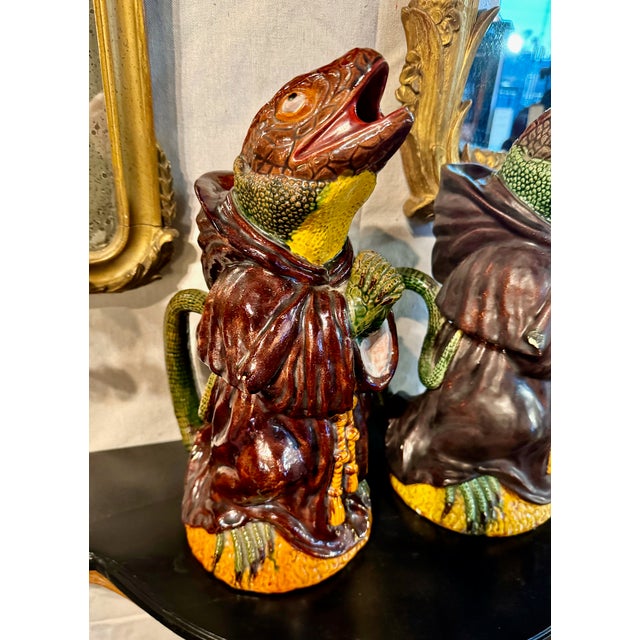 Portuguese Lizard-Monk Jug by Manuel Marfa For Sale - Image 10 of 17